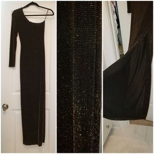 One Shoulder sleeved gown